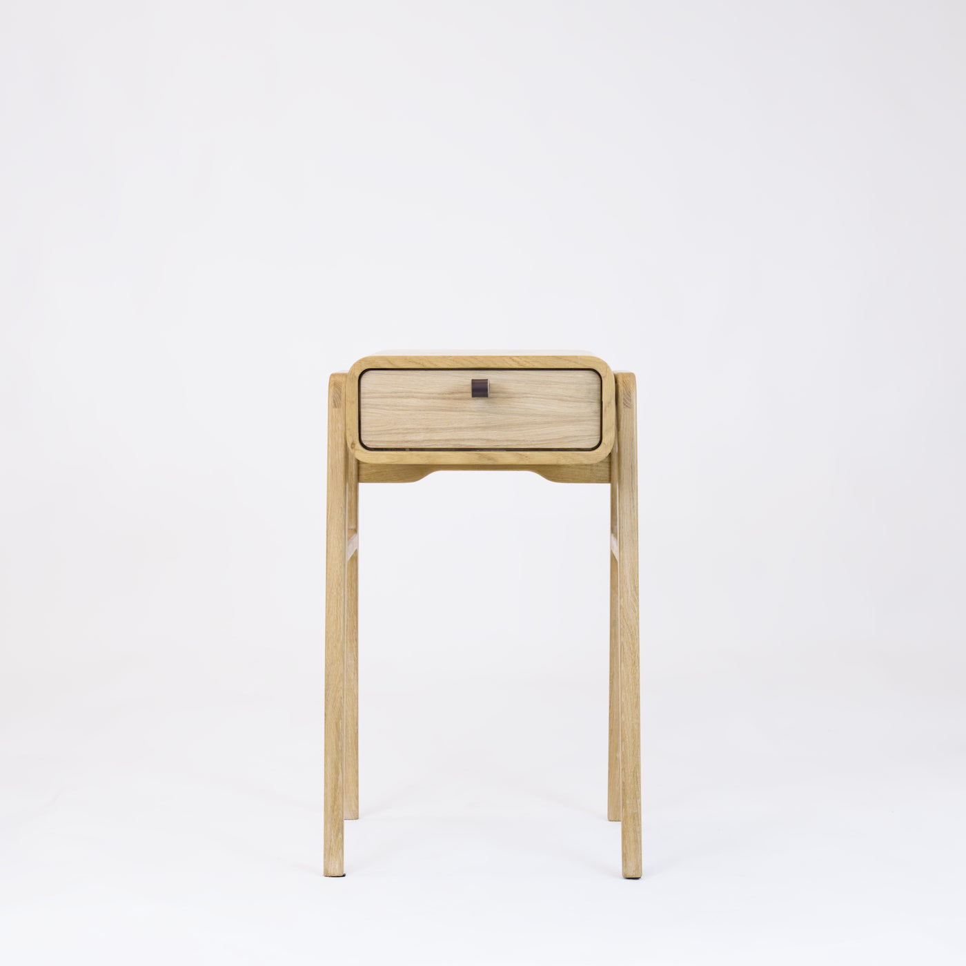 High nightstand nm11H. The main corpus is crafted from solid Norwegian oak, featuring 1 drawer with natural oak front.