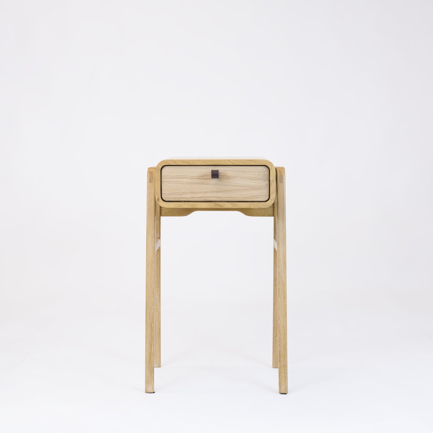 High nightstand nm11H. The main corpus is crafted from solid Norwegian oak, featuring 1 drawer with natural oak front.