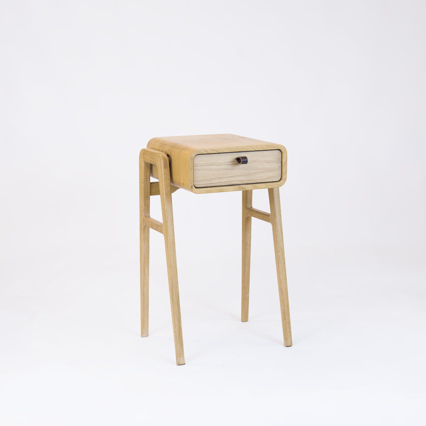 High nightstand nm11H. The main corpus is crafted from solid Norwegian oak, featuring 1 drawer with natural oak front.