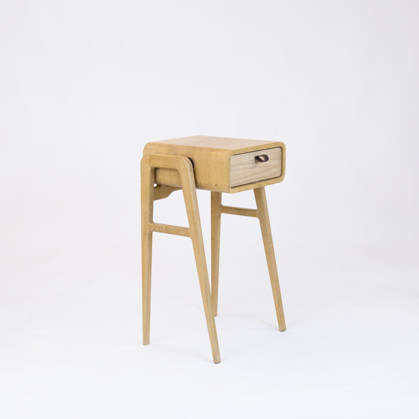 High nightstand nm11H. The main corpus is crafted from solid Norwegian oak, featuring 1 drawer with natural oak front.