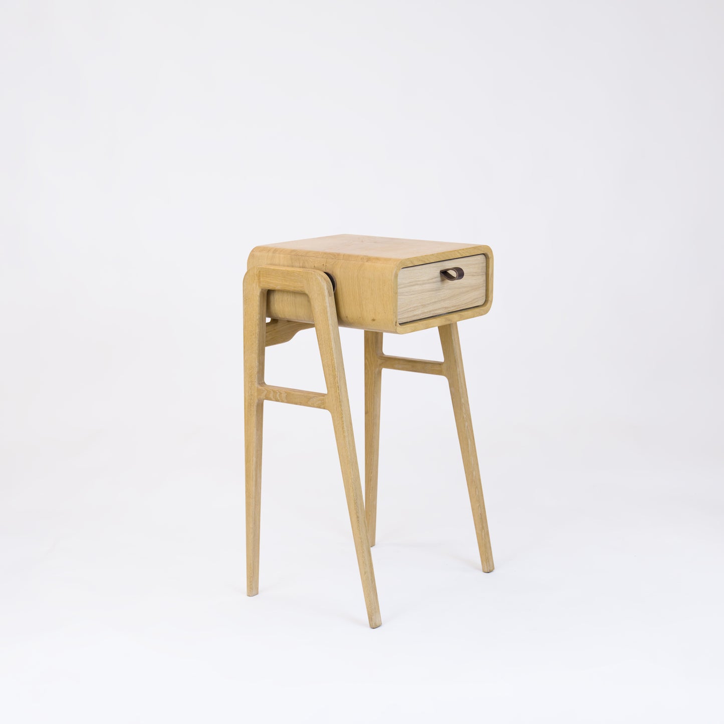 High nightstand nm11H. The main corpus is crafted from solid Norwegian oak, featuring 1 drawer with natural oak front.